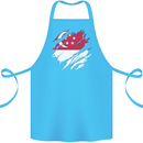 Torn Singapore Flag Singaporean Day Football Cotton Apron 100% Organic Turquoise