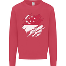 Torn Singapore Flag Singaporean Day Football Kids Sweatshirt Jumper Heliconia