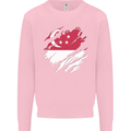 Torn Singapore Flag Singaporean Day Football Kids Sweatshirt Jumper Light Pink