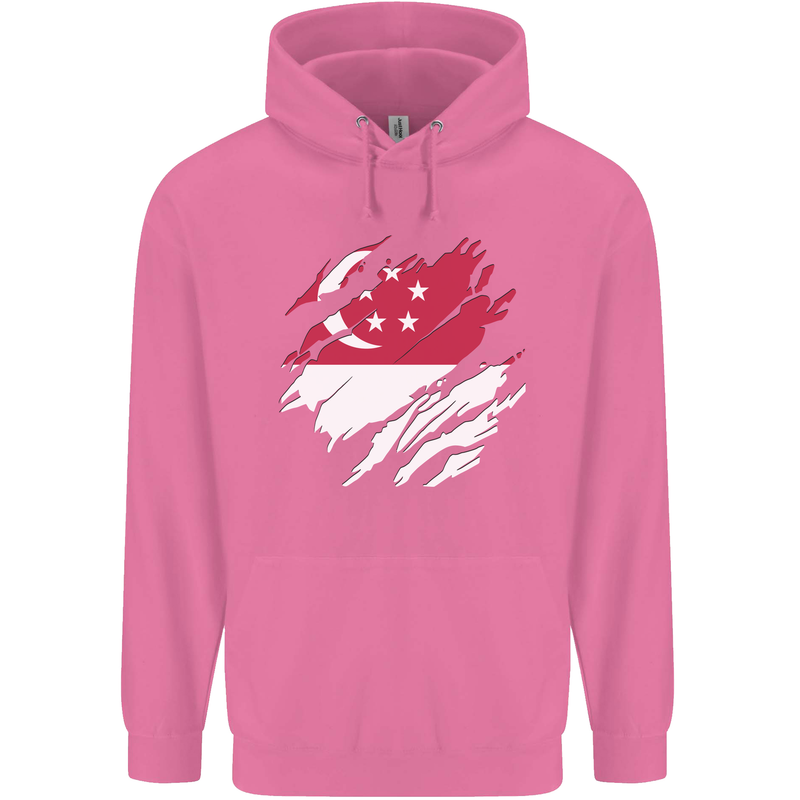 Torn Singapore Flag Singaporean Day Football Mens 80% Cotton Hoodie Azelea