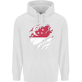 Torn Singapore Flag Singaporean Day Football Mens 80% Cotton Hoodie White