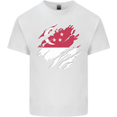 Torn Singapore Flag Singaporean Day Football Mens Cotton T-Shirt Tee Top White