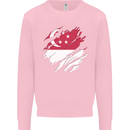 Torn Singapore Flag Singaporean Day Football Mens Sweatshirt Jumper Light Pink