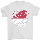 Torn Singapore Flag Singaporean Day Football Mens T-Shirt 100% Cotton White