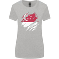 Torn Singapore Flag Singaporean Day Football Womens Wider Cut T-Shirt Sports Grey