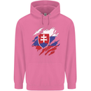 Torn Slovakia Flag Slovakia Day Football Childrens Kids Hoodie Azalea