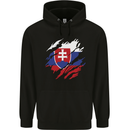 Torn Slovakia Flag Slovakia Day Football Childrens Kids Hoodie Black