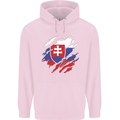 Torn Slovakia Flag Slovakia Day Football Childrens Kids Hoodie Light Pink