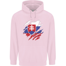 Torn Slovakia Flag Slovakia Day Football Childrens Kids Hoodie Light Pink