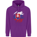 Torn Slovakia Flag Slovakia Day Football Childrens Kids Hoodie Purple