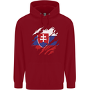 Torn Slovakia Flag Slovakia Day Football Childrens Kids Hoodie Red
