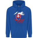 Torn Slovakia Flag Slovakia Day Football Childrens Kids Hoodie Royal Blue