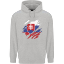 Torn Slovakia Flag Slovakia Day Football Childrens Kids Hoodie Sports Grey