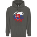 Torn Slovakia Flag Slovakia Day Football Childrens Kids Hoodie Storm Grey