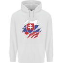 Torn Slovakia Flag Slovakia Day Football Childrens Kids Hoodie White