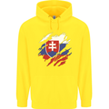 Torn Slovakia Flag Slovakia Day Football Childrens Kids Hoodie Yellow
