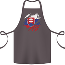 Torn Slovakia Flag Slovakia Day Football Cotton Apron 100% Organic Dark Grey