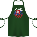 Torn Slovakia Flag Slovakia Day Football Cotton Apron 100% Organic Forest Green