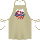 Torn Slovakia Flag Slovakia Day Football Cotton Apron 100% Organic Khaki