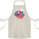 Torn Slovakia Flag Slovakia Day Football Cotton Apron 100% Organic Natural