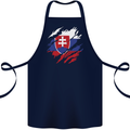 Torn Slovakia Flag Slovakia Day Football Cotton Apron 100% Organic Navy Blue