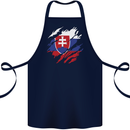 Torn Slovakia Flag Slovakia Day Football Cotton Apron 100% Organic Navy Blue