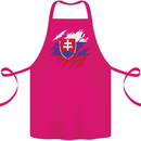Torn Slovakia Flag Slovakia Day Football Cotton Apron 100% Organic Pink