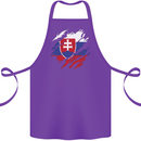 Torn Slovakia Flag Slovakia Day Football Cotton Apron 100% Organic Purple