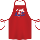 Torn Slovakia Flag Slovakia Day Football Cotton Apron 100% Organic Red