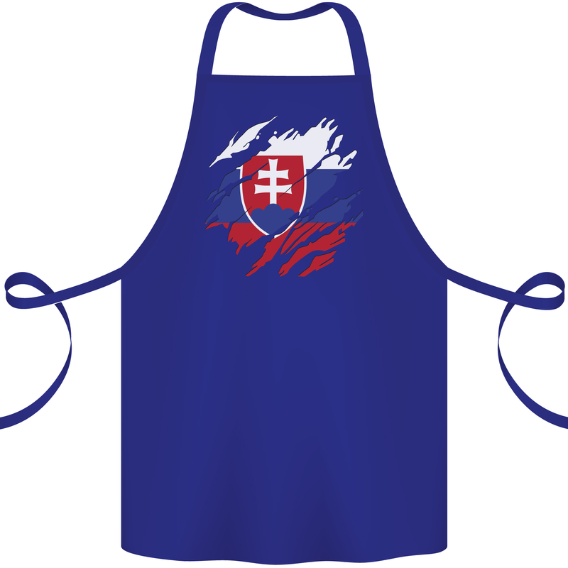 Torn Slovakia Flag Slovakia Day Football Cotton Apron 100% Organic Royal Blue