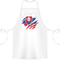 Torn Slovakia Flag Slovakia Day Football Cotton Apron 100% Organic White
