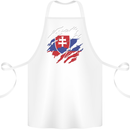 Torn Slovakia Flag Slovakia Day Football Cotton Apron 100% Organic White