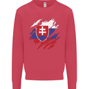 Torn Slovakia Flag Slovakia Day Football Kids Sweatshirt Jumper Heliconia