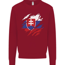 Torn Slovakia Flag Slovakia Day Football Kids Sweatshirt Jumper Red