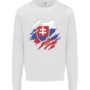 Torn Slovakia Flag Slovakia Day Football Kids Sweatshirt Jumper White