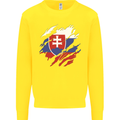 Torn Slovakia Flag Slovakia Day Football Kids Sweatshirt Jumper Yellow