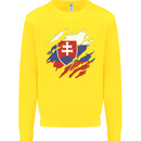 Torn Slovakia Flag Slovakia Day Football Kids Sweatshirt Jumper Yellow