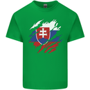 Torn Slovakia Flag Slovakia Day Football Kids T-Shirt Childrens Irish Green