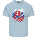 Torn Slovakia Flag Slovakia Day Football Kids T-Shirt Childrens Light Blue