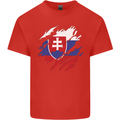 Torn Slovakia Flag Slovakia Day Football Kids T-Shirt Childrens Red