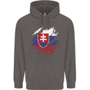 Torn Slovakia Flag Slovakia Day Football Mens 80% Cotton Hoodie Charcoal