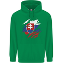 Torn Slovakia Flag Slovakia Day Football Mens 80% Cotton Hoodie Irish Green
