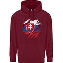 Torn Slovakia Flag Slovakia Day Football Mens 80% Cotton Hoodie Maroon
