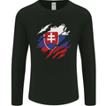 Torn Slovakia Flag Slovakia Day Football Mens Long Sleeve T-Shirt Black