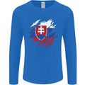 Torn Slovakia Flag Slovakia Day Football Mens Long Sleeve T-Shirt Royal Blue
