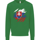 Torn Slovakia Flag Slovakia Day Football Mens Sweatshirt Jumper Irish Green