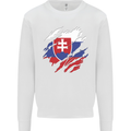 Torn Slovakia Flag Slovakia Day Football Mens Sweatshirt Jumper White