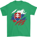 Torn Slovakia Flag Slovakia Day Football Mens T-Shirt 100% Cotton Irish Green