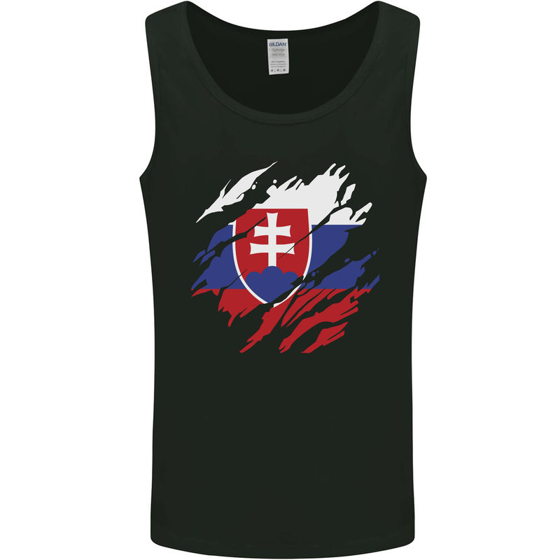 Torn Slovakia Flag Slovakia Day Football Mens Vest Tank Top Black