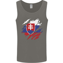 Torn Slovakia Flag Slovakia Day Football Mens Vest Tank Top Charcoal